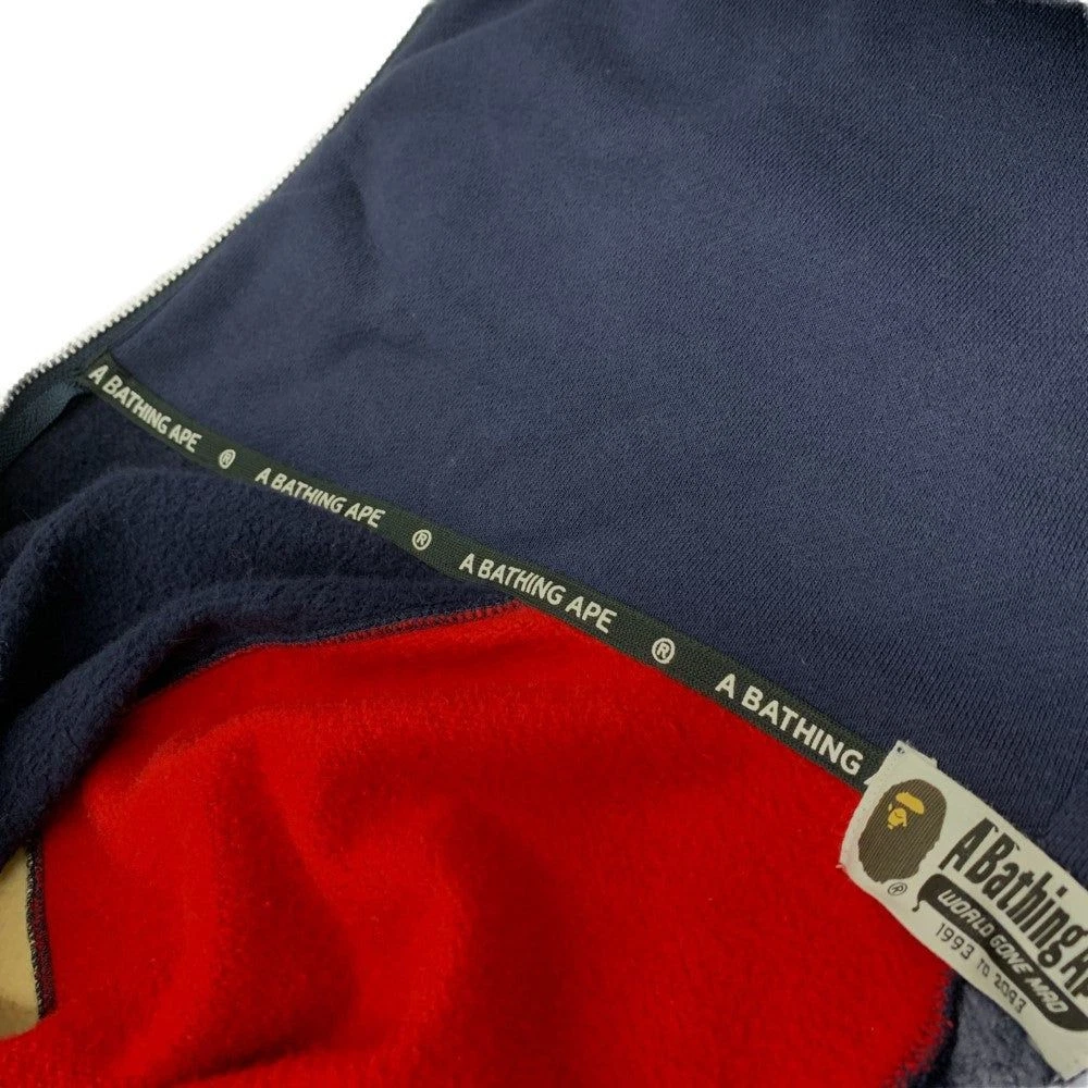 A BATHING APE (BAPE) Felpa con cappuccio e zip Bape Check Shark Relax taglia M uomo