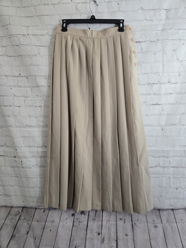 Khaki Plissee Midirock Gr. 14 ziemlich Luxus Academia Preppy Old Money Reitsport - Bild 1 von 7