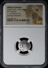 1st Century AD Arabia Felix, Himyarites GREEK COINAGE AR Drachm NGC XF