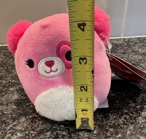 Squishmallows Valentine's Day Sager the Pink Cocker Spaniel Dog Puppy 4" NWT - Picture 4 of 5