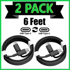 2 Pack USB C 6ft Super Fast Charger Cable Cord For Galaxy S9 S21 S22 S23 S24 S25