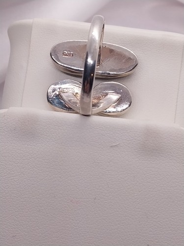 Vintage Sterling Silver Ring 3 Black Onyx Gemstone Sz 9 7.7 Gr Long Ring - Picture 4 of 17
