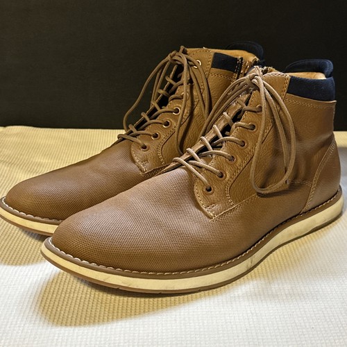 Aldo Connor Men's Mid-Top Chukka Boots Size 9.5 Cognac Leather - 第 2/14 張圖片