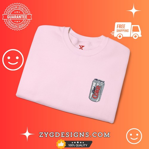 Embroidered Diet Coke Can Crewneck | Diet Coke Gift | Fun Embroidered Crewneck - Foto 18 di 21