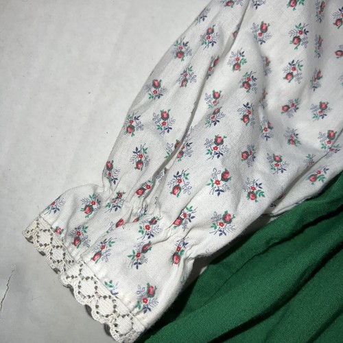 Vestido De Colección Princesa Ana Talla 4 Mano Calado Verde Manga Larga Volantes Pradera - Imagen 4 de 10