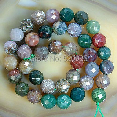 Bunte Indische Agata Perlen - Naturstein Facettiert Perle 10MM DIY Modeschmuck - Bild 4 von 17
