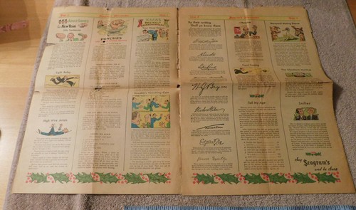 Anuncio impreso de boletín informativo de periódico Seagram's Merrymaker 1936 - 37 whisky Seagram's - Imagen 6 de 22