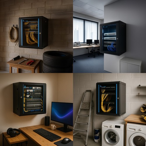 Szafka sieciowa Szafka serwerowa Obudowa ścienna 19" 4HE 6HE 9HE 12HE 600x600/600x450 - Zdjęcie 32 z 120