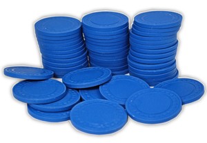 Poker-Chips-Lot-of-200-Solid-Blue-Las-Vegas-Casino-Gambling-8g-Heavy-Duty
