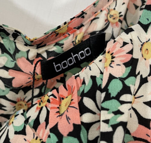 Boohoo Kleid 14 Rosa Blumen CottageCore Prärie Stil Bauern Vintage Look Neu ohne Etikett - Bild 4 von 9