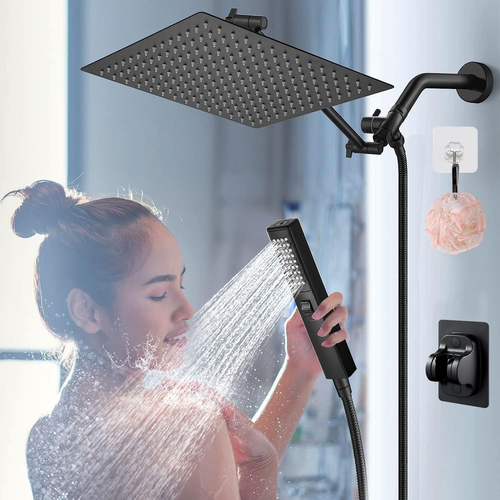 Shower Head Combo,10 Inch High Pressure Rain Shower Head with 11 Inch Adjustable - Bild 7 von 8