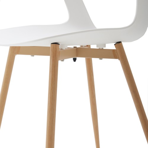 Pack 6 sillas Comedor Blanco con Patas Metálicas ,Diseño Recortado en la Espalda - Imagen 8 de 11