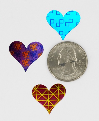 Bunte Herz Stickerbögen in verschiedenen bunten Metallic Mustern 400 Stück - Bild 9 von 9