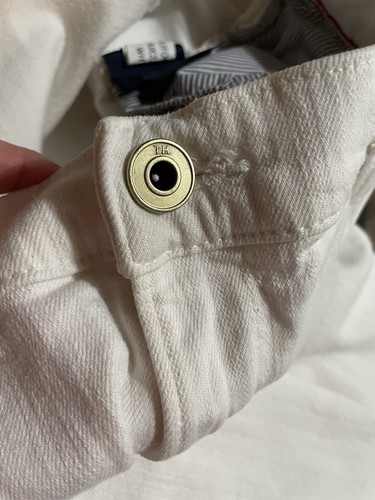 Jeans Tommy Hilfiger Blanco Greenwich Pierna Recta Talla 12 Tiro Medio Blanco! - Imagen 8 de 10