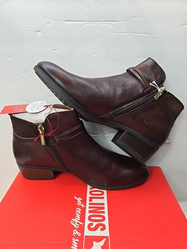 Pikolinos Shoes Womans 7.5 NWT Box Dark Brown Leather Ankle Bootie Made In Spain - Picture 14 of 17