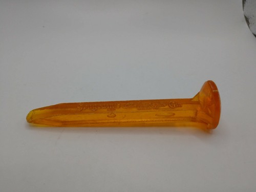 Vintage Seagram's Ancient Bottle Gin Orange Plastic Golden Spike Swizzle Stick - Picture 1 of 4