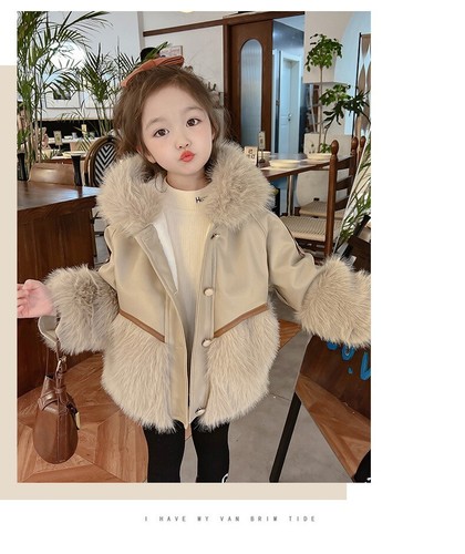 2025 Kids Faux Fur Baby Thick Parka Girls Warm Hooded Coat Jacket Coat Outerwear - Picture 30 of 40