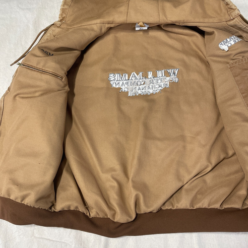 Giacca Carhartt Uomo Extra Large XL Beige con Cappuccio Tela Anatra Foderata Termica Lavoro - Foto 9 di 19