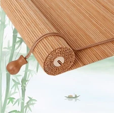 23”x59”  Natural Bamboo Roller Blinds Shades Window Blind Outdoor Sun Shade