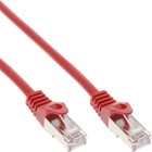 10 M Internet Patch Cavo di Rete ADSL Lan F/UTP Cat5 Rosso 2x RJ45 Spina