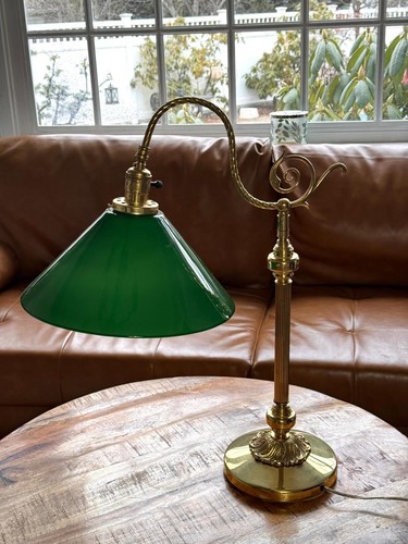 Vintage Leviton USA Bankers Lampe grüner Schirm 24" hoch - Bild 2 von 11