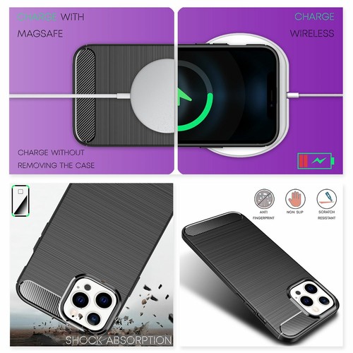 Funda de silicona antideslizante mate para móvil iPhone 13 Pro - Carbon Look - Imagen 5 de 7