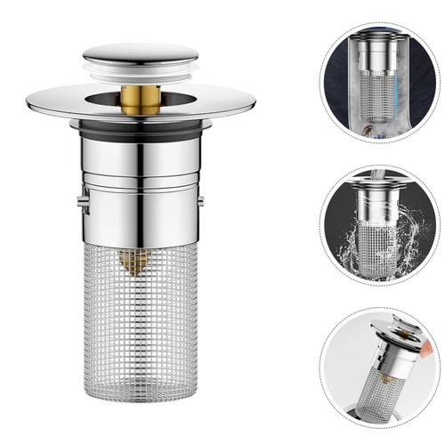 Bathroom Sink Stopper Hair Catcher Wash Basin Sink Drain Filter Stainless Steel - Picture 2 of 12