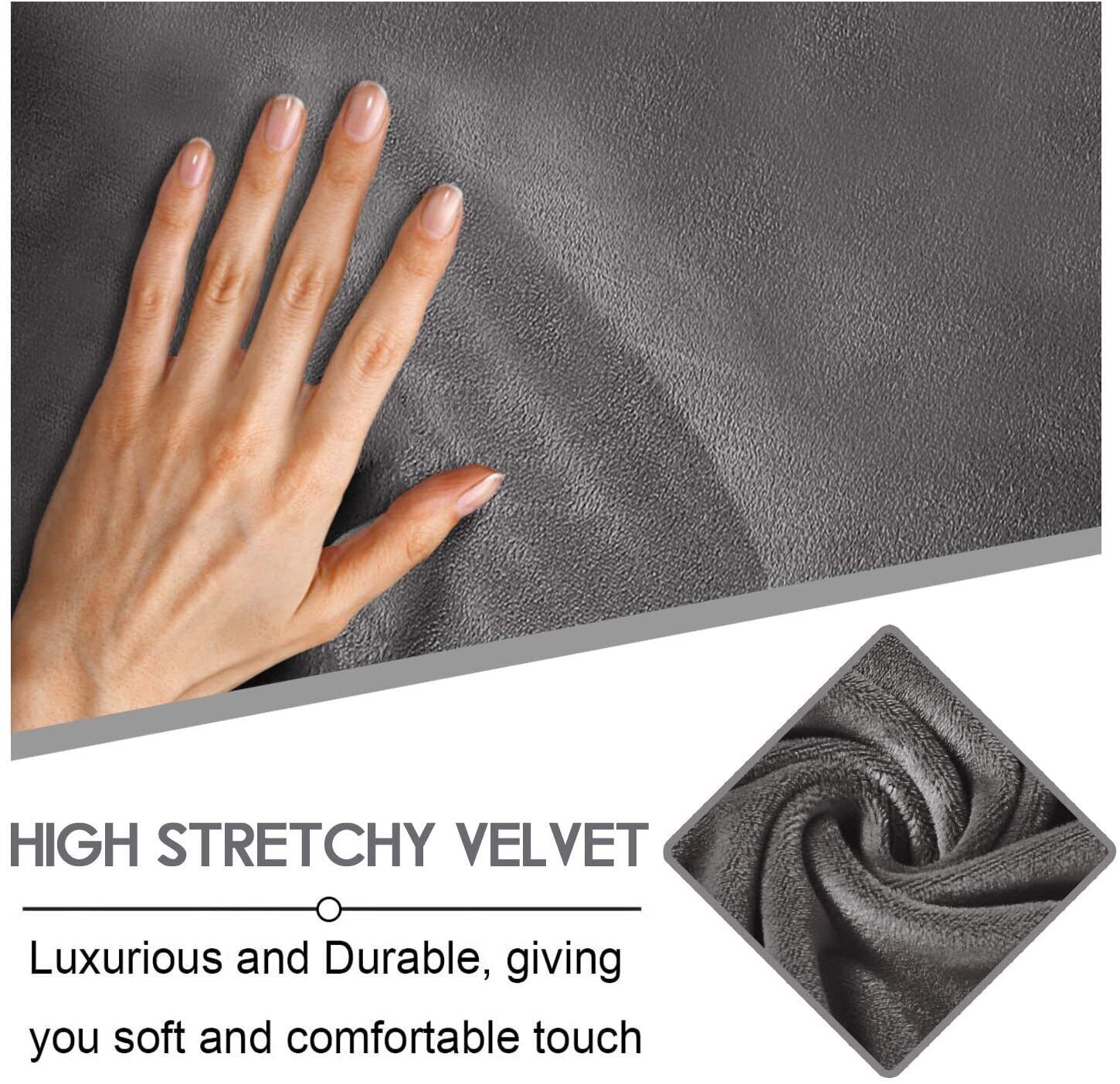 Velvet High Stretch Recliner Chair Covers Lounge Couch Slipcovers 1/2/3 Seater - Picture 7 of 35