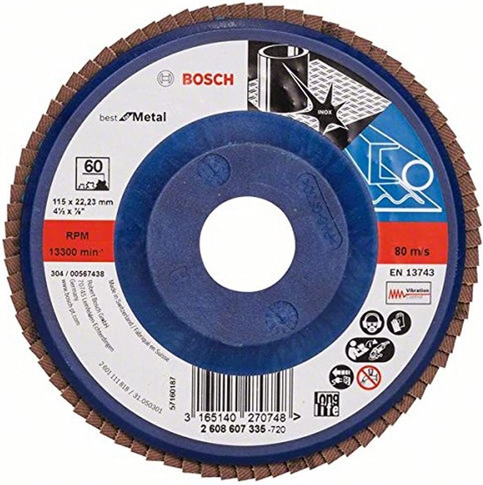 BOSCH - DISCO LAMELLARE BEST METAL 115MM GRANA 60