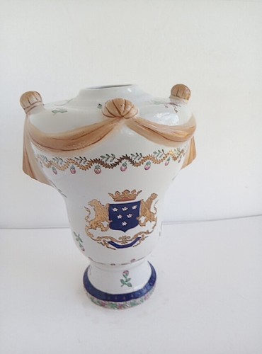 Unique Art Deco French La Maison Au Soleil 12" Decorative Vase Urn  Ceramic - Picture 1 of 9