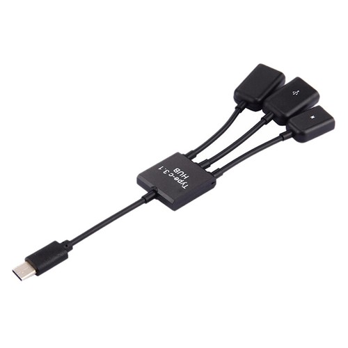 3 in1 3 Port USB-c Type-c 3.1 Male to USB 2.0 OTG HUB Adapter Cable Conve'DB - Picture 4 of 4