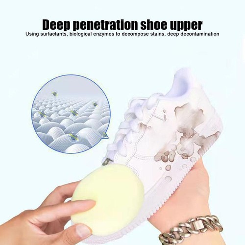Crema Pulizia Scarpe Bianche Smacchiatore Scarpe Sbiancante Con Spugna* - Foto 4 di 22