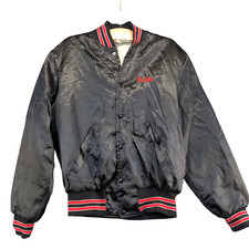 Holloway Men's McDonald's Uniform Jacket Black Medium Satin Embroidered Vintage