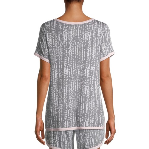 -2 PCS GRAY SHORT SLEEVE TOP SECRET TREASURES & GRAY ABSTRACT CAPRI PANTS 3X - Picture 4 of 9