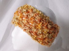 Crochet Headband Earmuff Warm  Cozy-Golden Fall Color-Handmade Pizazz Creations