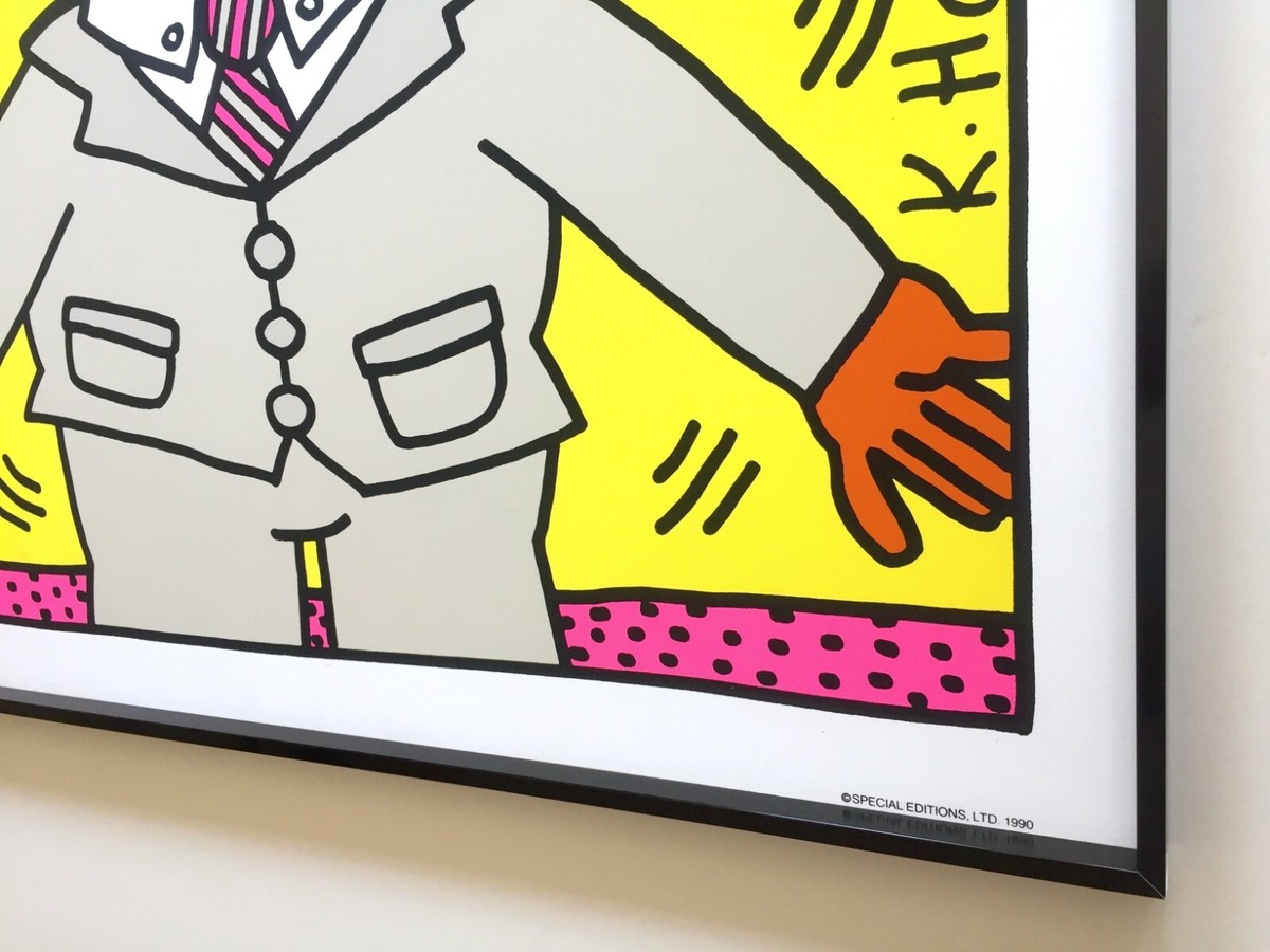 KEITH HARING RARE 1990 LMTD ED FRAMED POP ART SILKSCREEN