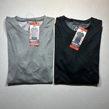 LOT OF 2 Gerry Men's Light Weight Cool Knit Tee Black & Gray | NWT Size M