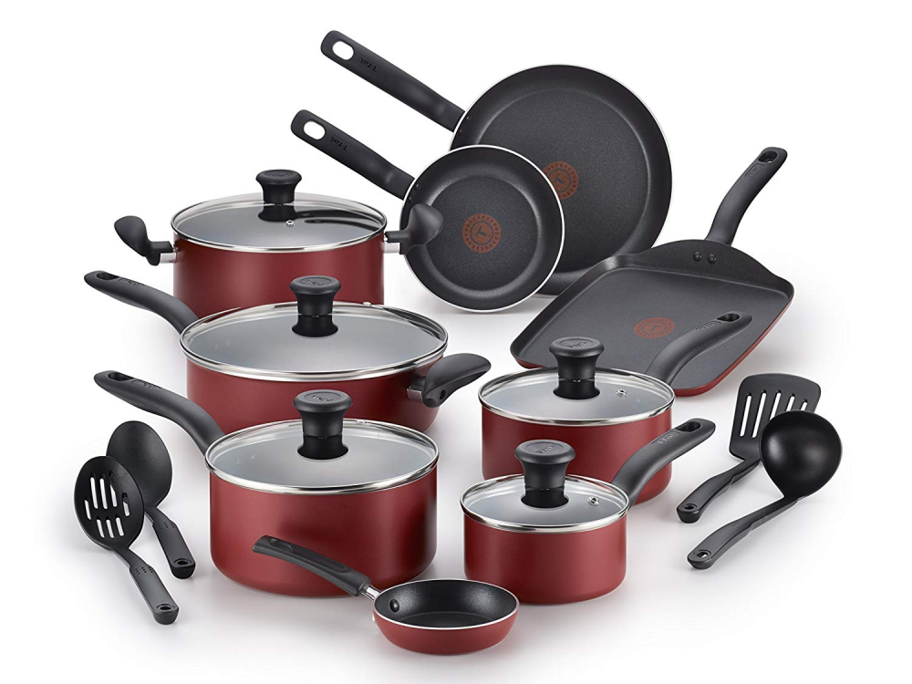 T-FAL initiatives antiadhésif intérieur & Out au lave-vaisselle four Cookware Set 18 Pcs T-FAL initiatives antiadhésif intérieur & Out au lave-vaisselle four Cookware Set 18 Pcs
