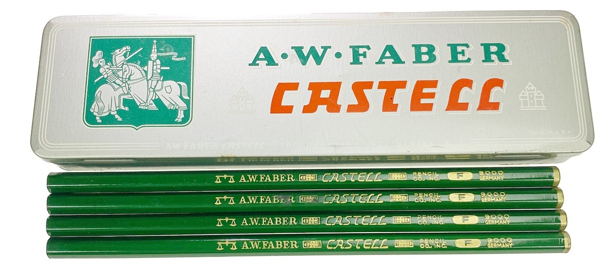 4 Castell AW Faber Pencil F 9000 Germany Unsharpened & USA