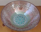 Decorative Glass Bowl 8" (Silver,  Pale Violet Red, Emerald) Moroccan Style