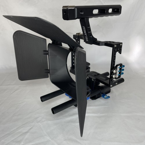 YELANGU Popular DSLR Camera Cage Shoulder Mount Rig Kit C500 Blue Trim  - Picture 1 of 10