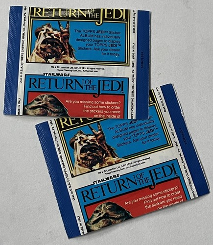 Two Unopened Packs of Vintage Star Wars Return Of The Jedi Topps Stickers 1983 - Picture 2 of 2