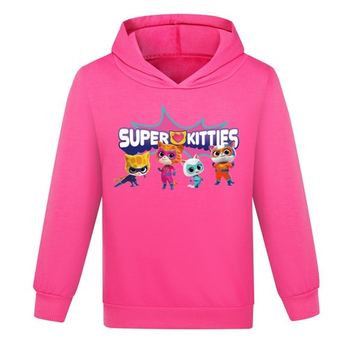 Kids Superkitty Cat YouTube Hoodie Hooded Long Sleeve Top Jumper T-Shirt Tees - Picture 8 of 19