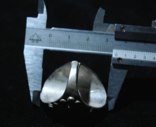 Chinese Antique tibet silver Ring white jade stone jade Stone jade amulet 171 - Picture 9 of 9