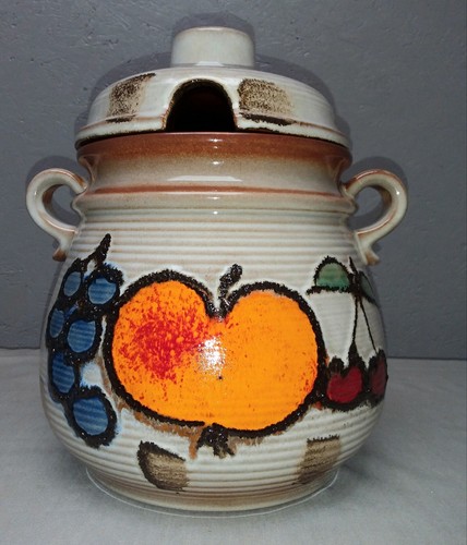 Scheurich 822-30 W.Germany Rumtopf Bowle Obstmotiv Relief Grau/Braun Y 502 - Bild 5 von 11