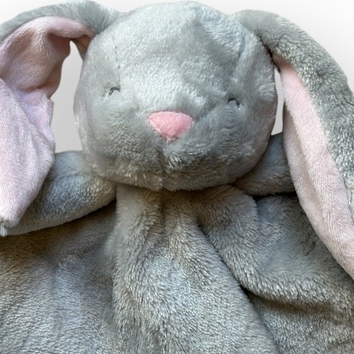 Carters Plush Gray Pink BUNNY RABBIT Security Blanket Baby Basics Lovey #67781 - Picture 4 of 6
