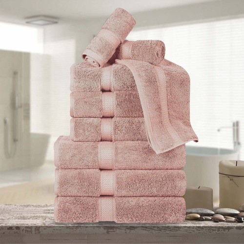Madison Egyptian Cotton Pile Plush Heavyweight Absorbent Soft 9 Piece Towel Set - Picture 94 of 196