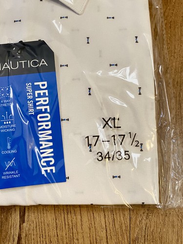 Mens Nautica Performance Shirt Slim Fit S, M, L, XL White Pattern, Blue, Black - Picture 7 of 22