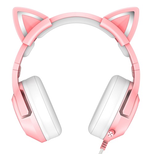 Cat Ears RGB Gaming Headset Headphones for PS5 PS4 Xbox One Girls Pink - Picture 5 of 12