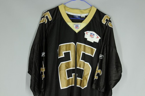 NEW ORLEANS SAINTS NFL FOOTBALL SHIRT JERSEY BLACK REGGIE BUSH #25 REEBOK - Picture 2 of 6
